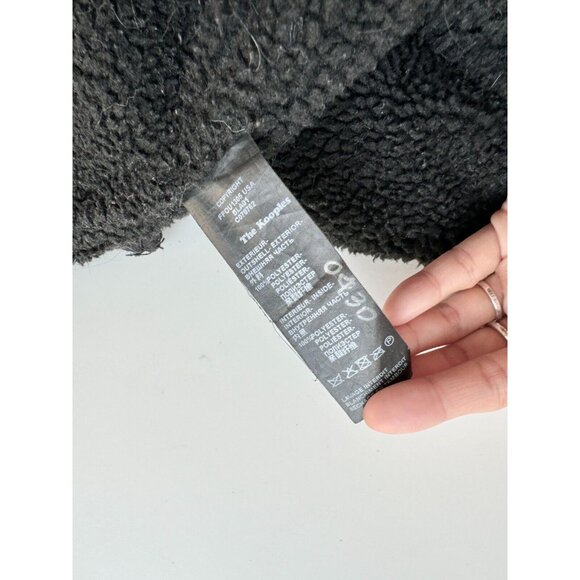 THE KOOPLES Black Faux Leather Shearling Motorcycle Moto Jacket, Size S - Picture 13 of 14